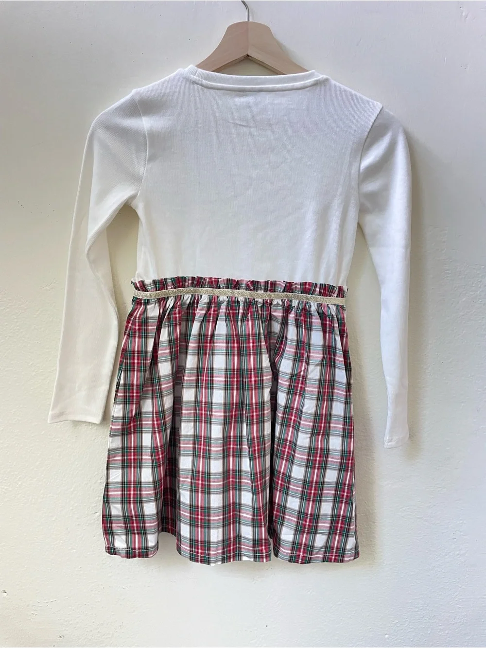 NWT Crewcuts Girls 8 Plaid Tartan Mixed Media Dress Holiday Christmas Festive - Picture 2 of 8